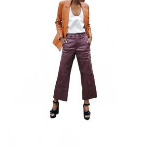 NEW MON & PAU lauren leather pants in black cherry